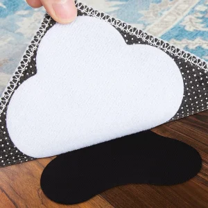 JIOL 8 Pairs Large Size Grippers for Rug, Non Slip Washable 8 Pairs, White